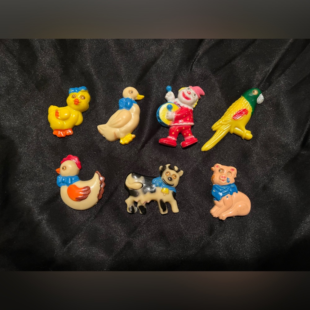 Vintage 1980s Barnyard Animals Fridge Magnets